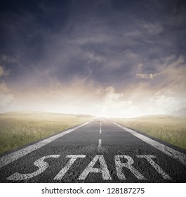 Concept of start straight for business