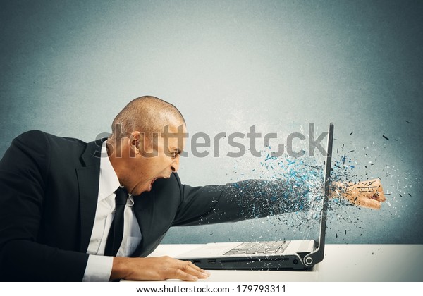 Concept Stress Frustration Businessman Laptop Stock Photo (Edit Now ...