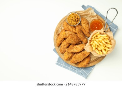 Concept Of Tasty Food With Chicken Strips, Space For Text