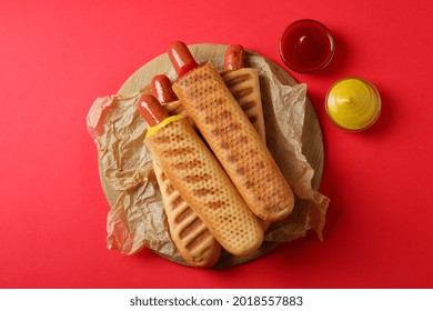 Concept Of Tasty Food With French Hot Dog