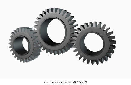 Concept Teamwork Grey Gears Working Together Stock Photo (Edit Now ...