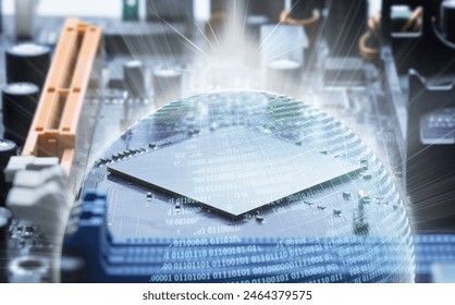 Concept of technology globe on data circuit board - Powered by Shutterstock - Get 15% off with code: PIKWIZARD15