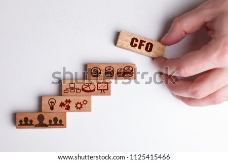 The concept of technology, the Internet and the network. Businessman shows a working model of business: CFO