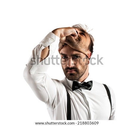 Concept of time to change with businessman and mask