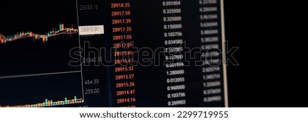 The concept of trading on a cryptocurrency exchange.
Stock market chart on a blue background. share dropdown list