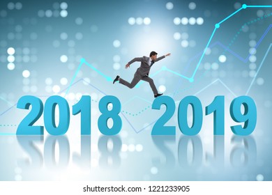 Concept of transition between 2018 and 2019 - Powered by Shutterstock