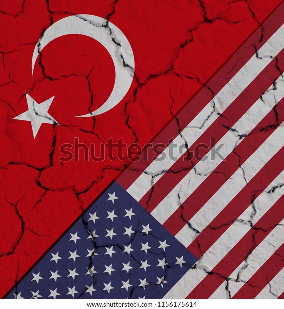 Concept\
of United States of America and Turkey trade\
war.