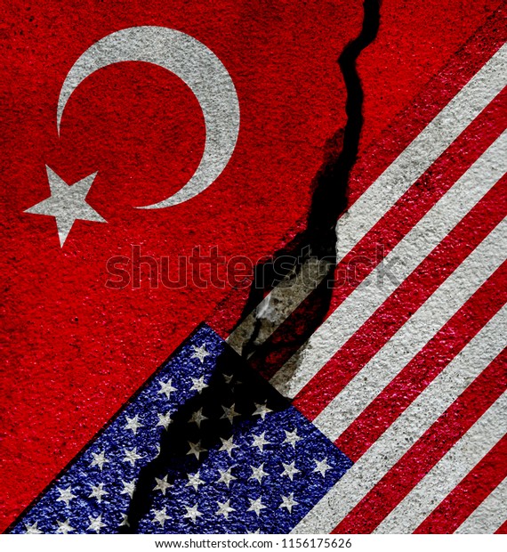 Concept\
of United States of America and Turkey trade\
war.