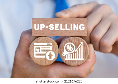 Concept Of Upselling On-line (e-shop) Marketing. Sales Technique For More Profitable Sale. Up-selling.