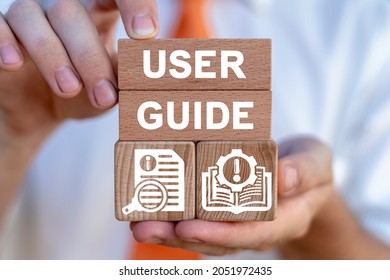 Concept of user guide. User Manual Guidebook Business Service Communication Internet Technology. - Shutterstock ID 2051972435