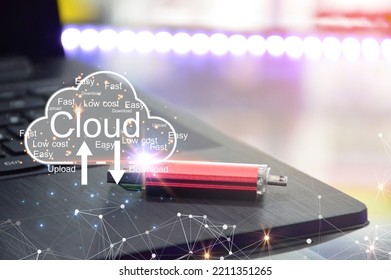Concept of using cloud online system is convenient, economical, energy saving and low cost.