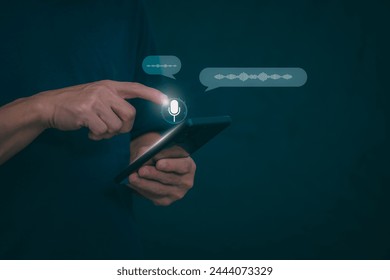 The concept of using digital media, technology, and social media. Surfing online, male hand using smartphone To play or use social media, remote work concept, work from home via the Internet