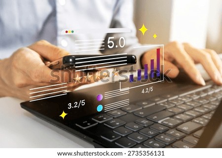 The concept of using mobile phones to rate and evaluate the performance of business products or services.