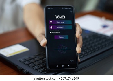 concept of using Passkey instead of a code set for maximum security Biometric Lock	