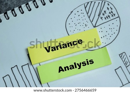 Concept of variance analysis write on sticky notes isolated on Wooden Table. showing cost control