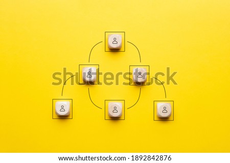 The concept of vertical management or chain of command in the company business.