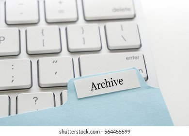 Concept. Word on Folder Register of Card Index. Card File Concept on Background of Modern Keyboard. Closeup View.