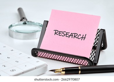 Concept word RESEARCH. Data mining, artificial intelligence, machine learning, business analytics concept.