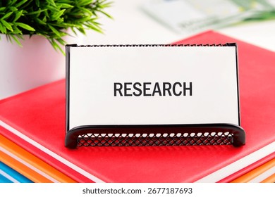 Concept word RESEARCH. Data mining, artificial intelligence, machine learning, business analytics concept.