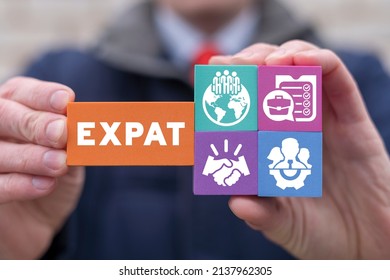 Concept of work abroad. Expat work. Expatriation. Expatriate job.