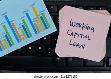 Concept Of Working Capital Loan Write On Sticky Notes Isolated On Wooden Table.