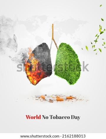 Concept of world no tobacco day.Smoking kills cancer, 