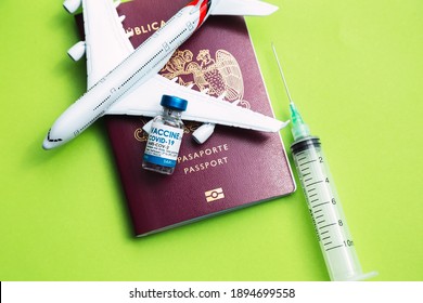 Concept For The Worldwide Travel In Pandemic Of COVID-19 Coronavirus , Vaccine To Flight.