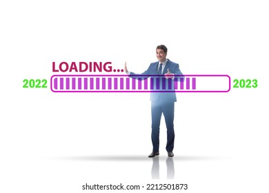 Concept of the year 2023 loading with progress bar