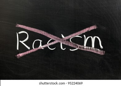 Conceptional Chalk Drawing - No Racism