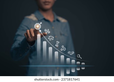 Concepts of interest rates from investments and dividends from investing in the stock market. Concept of profit, interest percentage from regular savings, stock market, saving money, online business