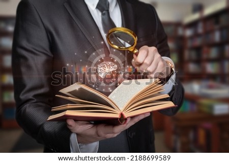 Concepts of searching and gaining knowledge with the help of textbooks.