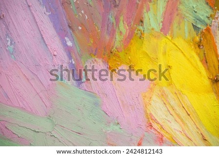Conceptual abstract picture of a beautiful girl. Conceptual abstract closeup of an oil pastels.