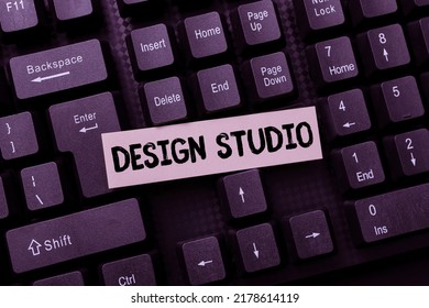 Conceptual Caption Design Studio. Word For Work Environment Specifically For Designers And Artisans Creating Social Media Comment Message, Typing Fun Questions And Answers