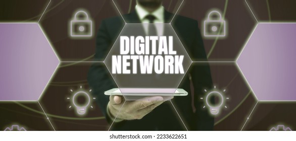 Conceptual caption Digital Network. Internet Concept network incorporating digital switching and transmission