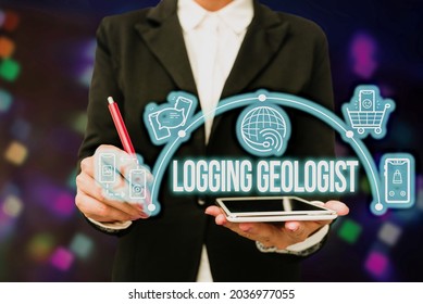 Conceptual Caption Logging Geologist Business Approach Stock Photo