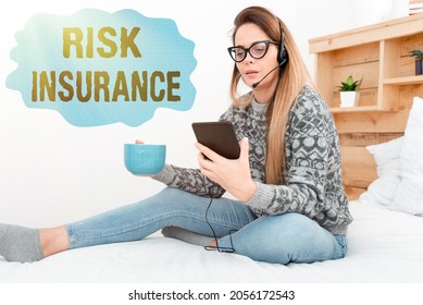 Conceptual Caption Risk Insurance. Business Showcase The Possibility Of Loss Damage Against The Liability Coverage Entrepreneur Checking And Reading Emails, Student Sending Messages Online