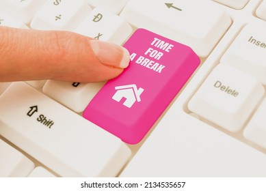 Conceptual caption Time For A Break. Business idea Making a pause from work or any other activity relax Creating New Word Processing Program, Fixing Complicated Programming Codes - Shutterstock ID 2134535657