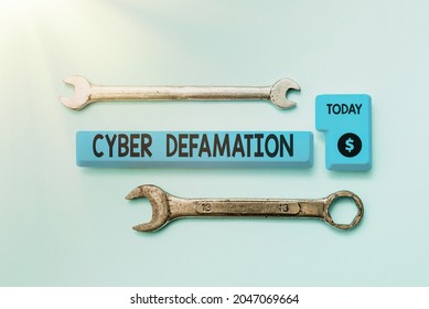 Conceptual Display Cyber Defamation. Conceptual Photo Slander Conducted Via Digital Media Usually By Internet Abstract Sending Multiple Messages Online, Typing Group Lessons