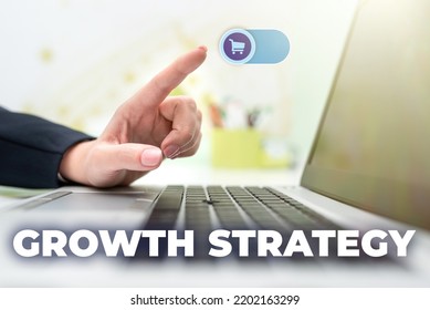 Conceptual display Growth StrategyStrategy aimed at winning larger market share in short-term. Word Written on Strategy aimed at winning larger market share in shortterm - Shutterstock ID 2202163299