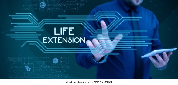 Conceptual Display Life Extension. Word For Inspiration To Keep Going