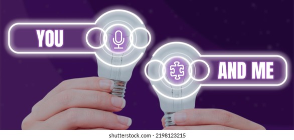 Conceptual Display You And Me. Word For Couple Relationship Compromise Expressing Romantic Feelings