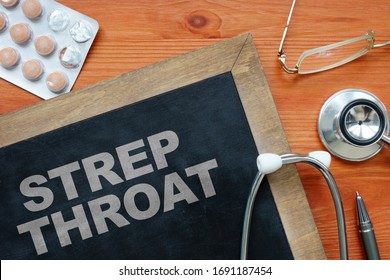 Conceptual Hand Written Text Showing Strep Throat