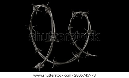 Conceptual heart made of sharp barbed wire isolated on a black background, representing toxic love, emotional pain, and guarded feelings.