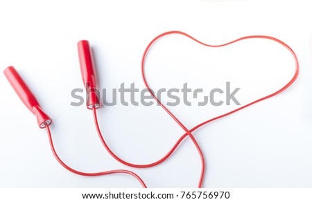 Conceptual image of a heart-shaped gymnastic rope