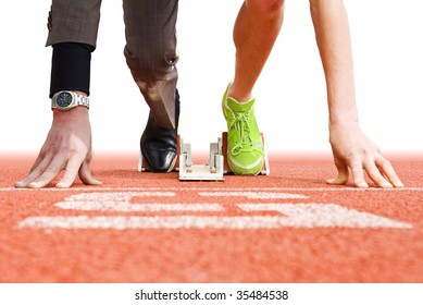 Conceptual image illustrating that being successful in business has strong parallels to being successful in top sports - Powered by Shutterstock