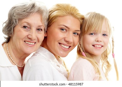 Conceptual Image Of Old Lady, Young Woman And Girl