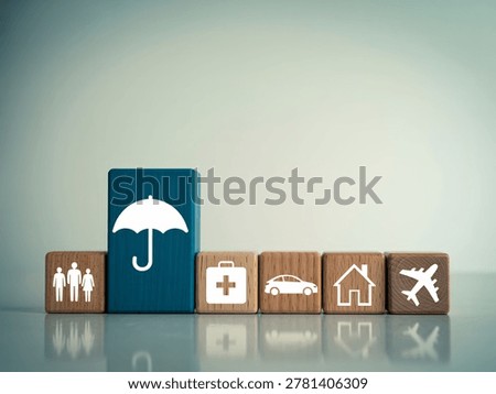 Conceptual image representing various types of insurance protection