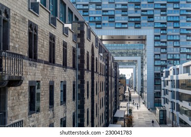 Conceptual Image Showing A Vanishing Point Between Old And New Architecture