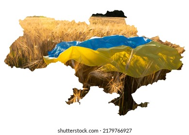 Conceptual image of Ukraine's map, global food crisis caused by Russia's  - Shutterstock ID 2179766927