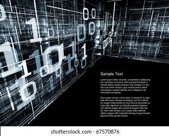 Conceptual interplay of perspective lines, shapes and symbols on the subject of business transactions, data processing, telecommunications and Internet. - Powered by Shutterstock - Get 15% off with code: PIKWIZARD15